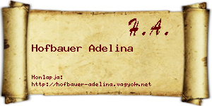 Hofbauer Adelina névjegykártya